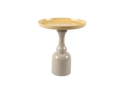 Clearance Vente-unique Mesa de apoio em metal - Bege e Amarelo claro brilhante - KYRESA Bege / Amarelo claro