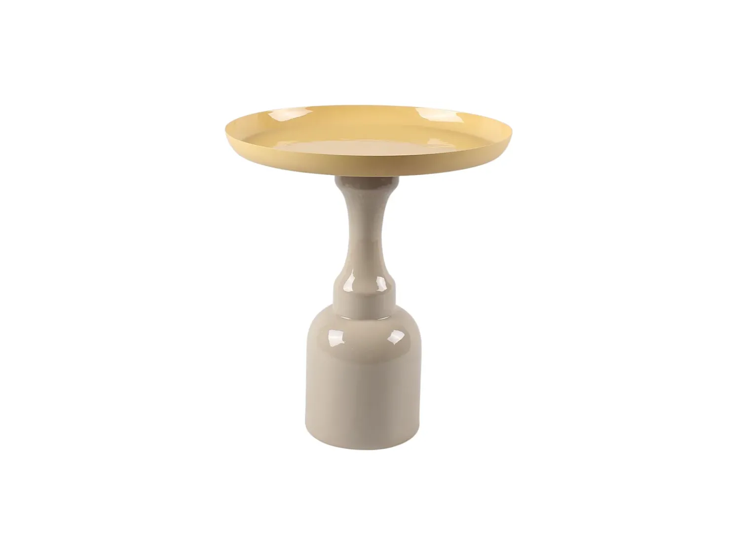 Clearance Vente-unique Mesa de apoio em metal - Bege e Amarelo claro brilhante - KYRESA Bege / Amarelo claro