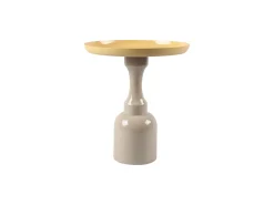 Clearance Vente-unique Mesa de apoio em metal - Bege e Amarelo claro brilhante - KYRESA Bege / Amarelo claro