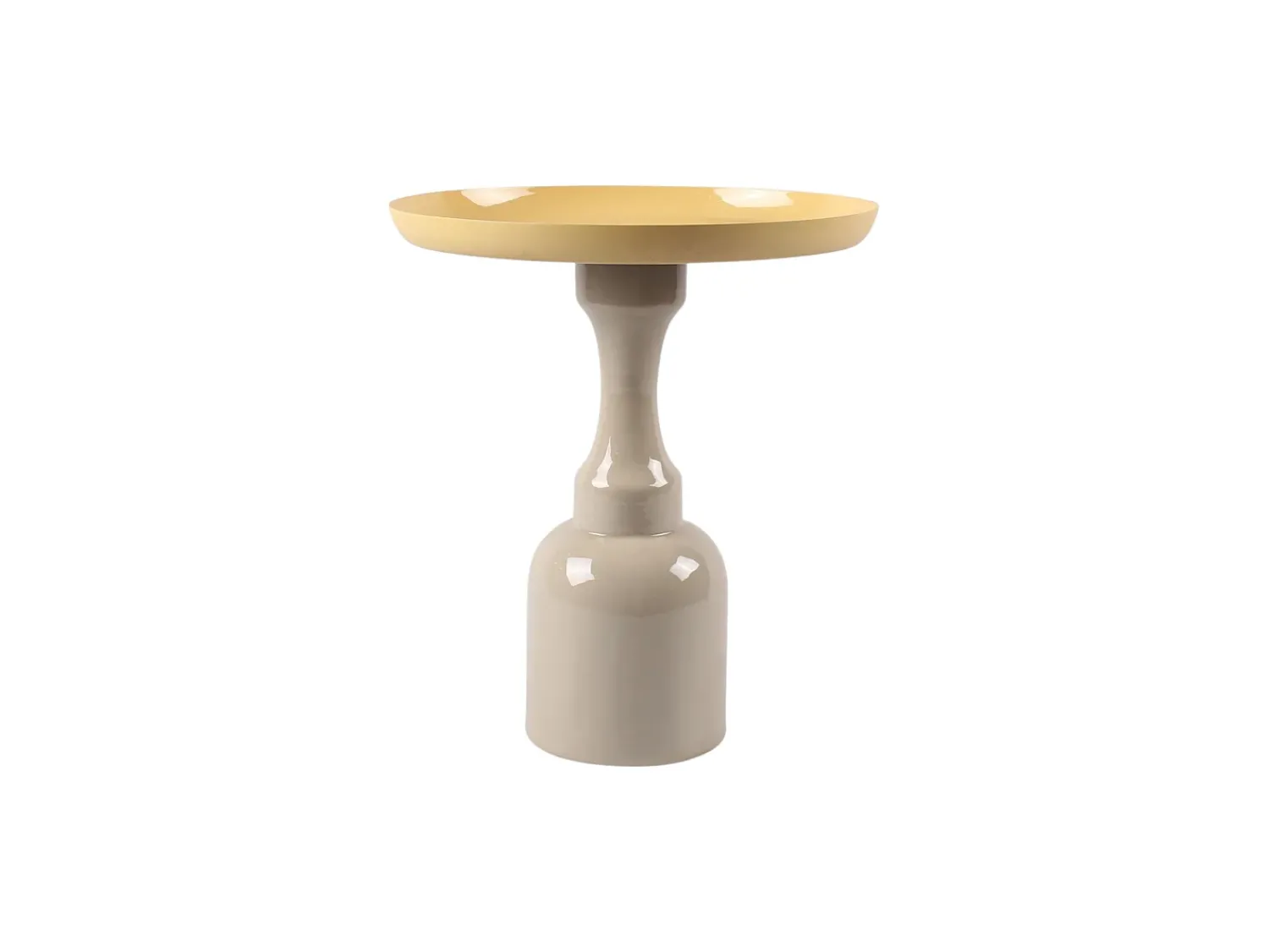Clearance Vente-unique Mesa de apoio em metal - Bege e Amarelo claro brilhante - KYRESA Bege / Amarelo claro