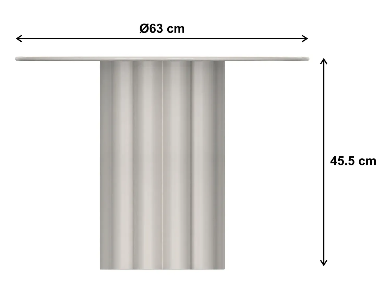 Vente-unique Mesa de apoio em metal cor branco cinza C63 x L63 x A45,5 cm - WODOLI^ Mesa De Apoio