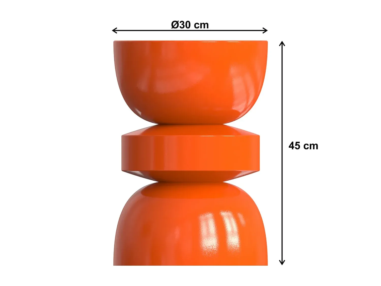 Sale Vente-unique Mesa de apoio em metal estilo design cor laranja - TUVAMI Cor de laranja
