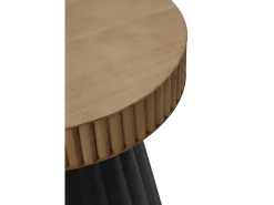 Mesa De Apoio* Mesa de apoio em metal e madeira natural Preto
