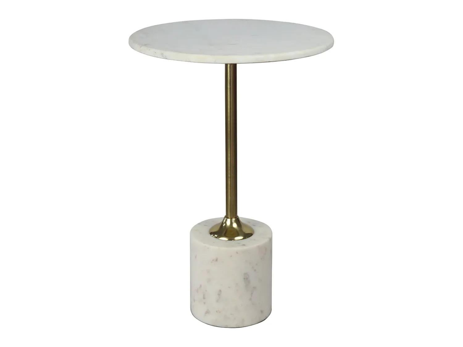 Mesa De Apoio|Vente-unique Mesa de apoio em mármore e metal e dourado - GIANINA Branco