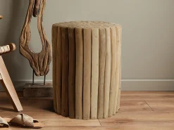 Vente-unique Mesa de apoio em teca - Cor: natural - LUTIANA^ Mesa De Apoio