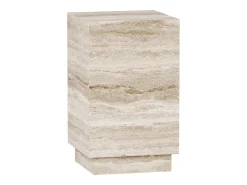 Mesa De Apoio| Mesa de apoio em travertino – – Heron Tall Bege