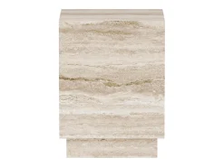 Mesa De Apoio| Mesa de apoio em travertino – – Heron Low Bege