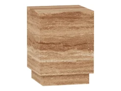 Mesa De Apoio| Mesa de apoio em travertino – nogueira – Heron Low Castanho