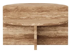 Mesa De Apoio| Mesa de apoio em travertino – nogueira – Swan Low Castanho