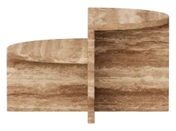 Mesa De Apoio| Mesa de apoio em travertino – nogueira – Swan Low Castanho