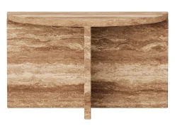 Mesa De Apoio| Mesa de apoio em travertino – nogueira – Swan Low Castanho