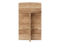 Mesa de apoio em travertino – nogueira – Swan Tall Castanho
