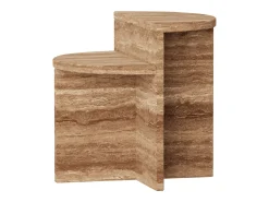 Mesa De Apoio* Mesa de apoio em travertino – nogueira – Swan Castanho