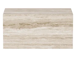 Mesa De Apoio* Mesa de apoio em travertino – – Dove Wide Bege