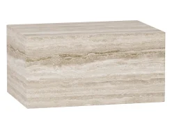 Mesa De Apoio* Mesa de apoio em travertino – – Dove Wide Bege