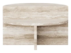 Mesa De Apoio| Mesa de apoio em travertino – – Swan Low Bege