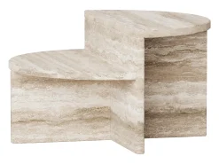 Mesa De Apoio| Mesa de apoio em travertino – – Swan Low Bege