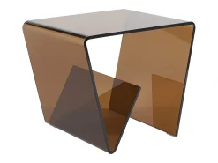 Sale Vente-unique Mesa de apoio em vidro temperado curvo - - ZENIA Castanho