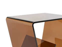 Sale Vente-unique Mesa de apoio em vidro temperado curvo - - ZENIA Castanho