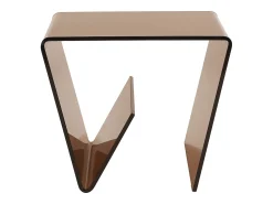 Sale Vente-unique Mesa de apoio em vidro temperado curvo - - ZENIA Castanho