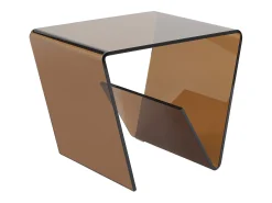 Sale Vente-unique Mesa de apoio em vidro temperado curvo - - ZENIA Castanho