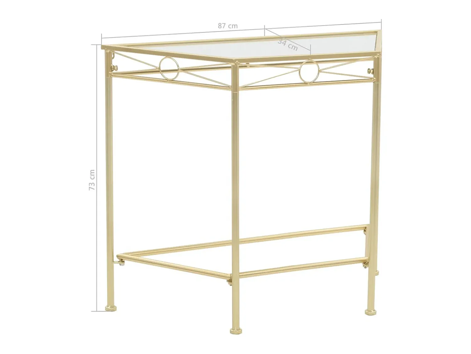 Mesa De Apoio|vidaxl Mesa de apoio estilo vintage metal 87x34x73 cm Dourado