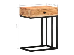 Mesa De Apoio*vidaxl Mesa de apoio formato em U 45x30x61 cm madeira de acácia maciça Natural claro