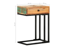 Mesa De Apoio*vidaxl Mesa de apoio formato em U 45x30x61cm madeira recuperada maciça Multicor