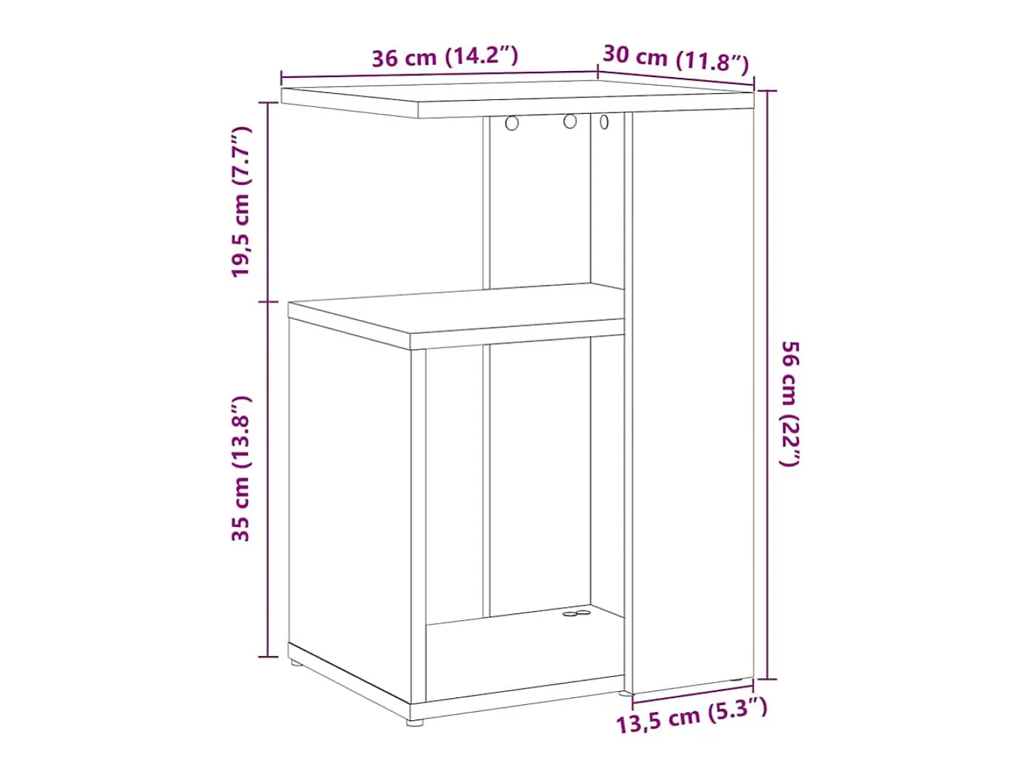 Mesa De Apoio|vidaxl Mesa de apoio madeira velha 36x30x56 cm madeira trabalhada Natural claro