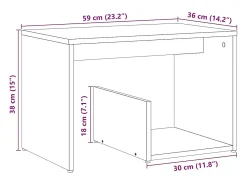 vidaxl Mesa de apoio madeira velha 59x36x38 cm madeira trabalhada^ Mesa De Apoio