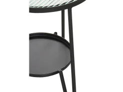 Mesa De Apoio| Mesa de apoio metálica com vidro Preto