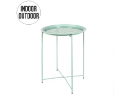 The Home Deco Factory Mesa de apoio redonda dobrável em metal água 47x60 cm, anti-UV e anti-ferrugem, para uso interno e externo^ Mesa De Apoio