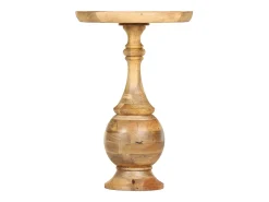 vidaxl Mesa de apoio redonda 43x43x66 cm madeira de mangueira maciça^ Mesa De Apoio