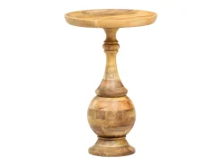 vidaxl Mesa de apoio redonda 43x43x66 cm madeira de mangueira maciça^ Mesa De Apoio