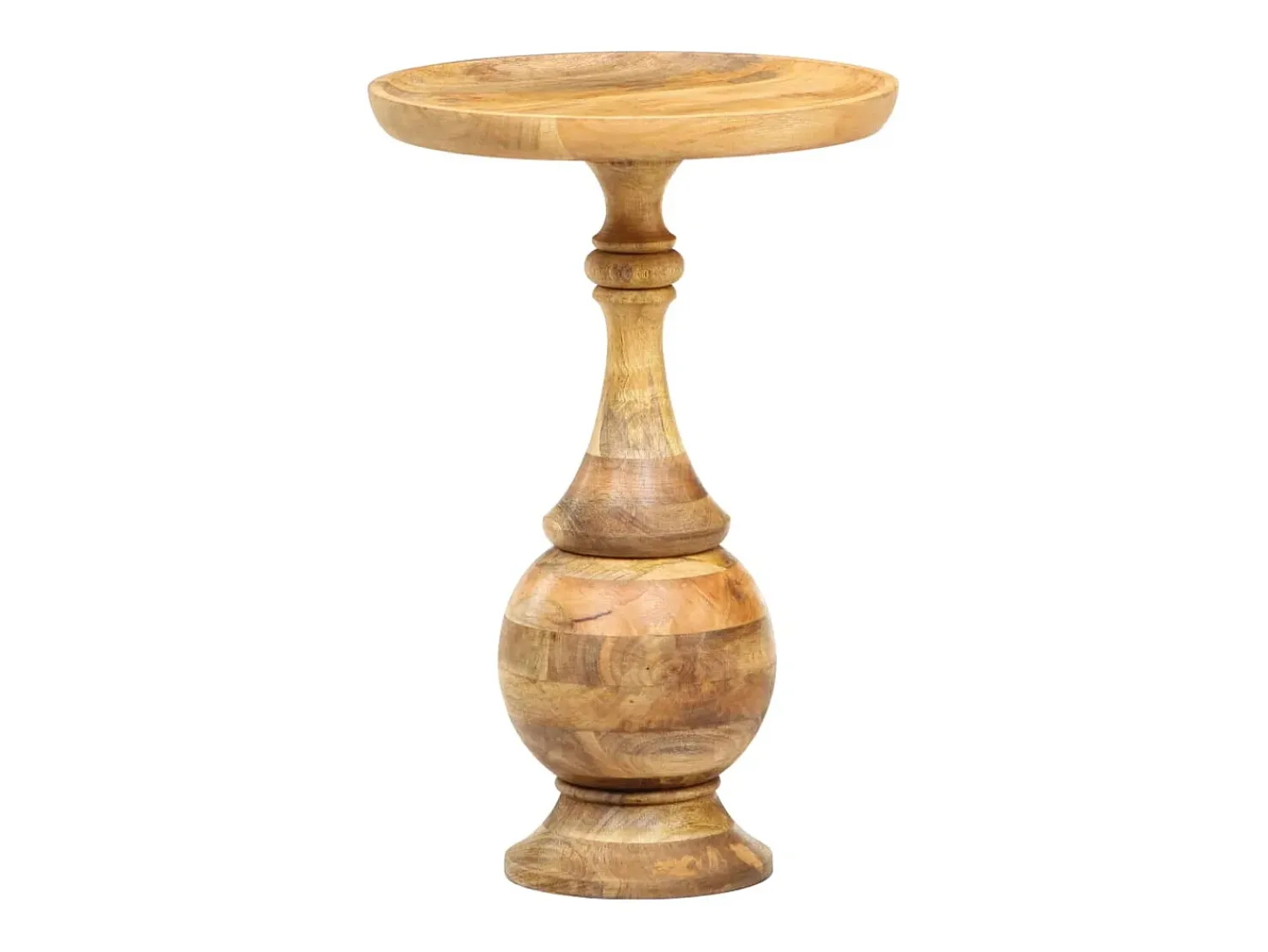 vidaxl Mesa de apoio redonda 43x43x66 cm madeira de mangueira maciça^ Mesa De Apoio
