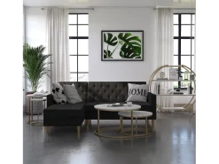 CosmoLiving by Cosmopolitan Mesa de apoio revestida a pó em metal amarelo^ Mesa De Centro