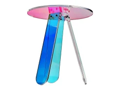 Mesa De Apoio* Mesa de Apoio SucceBuy Redonda Iridescente, Mesa de Apoio de Acrílico Transparente para Bebidas, Comida, Lanches na Sala, o Quarto Multicor