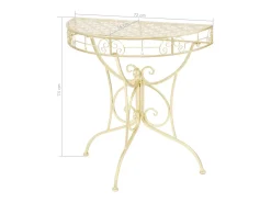 vidaxl Mesa de apoio vintage semicircular metal 72x36x74 cm^ Mesa De Apoio