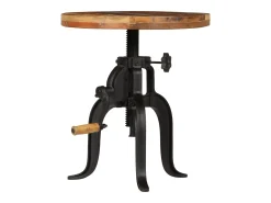 Mesa De Apoio* Mesa de apoio 45x (45-62) cm madeira recuperada e ferro fundido PT922141 Multicor