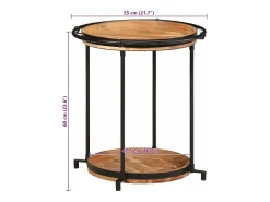 Mesa De Apoio|vidaxl Mesa de apoio Ø55x60 cm madeira de acácia maciça Natural claro