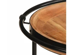 Mesa De Apoio|vidaxl Mesa de apoio Ø55x60 cm madeira de acácia maciça Natural claro
