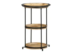 Mesa De Apoio*vidaxl Mesa de apoio Ø55x83 cm madeira de mangueira maciça Natural claro