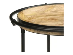 Mesa De Apoio*vidaxl Mesa de apoio Ø55x83 cm madeira de mangueira maciça Natural claro