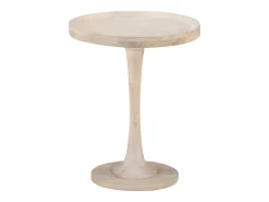 New vidaxl Mesa de apoio Ø60x75 cm madeira de mangueira maciça Natural claro