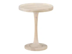New vidaxl Mesa de apoio Ø60x75 cm madeira de mangueira maciça Natural claro