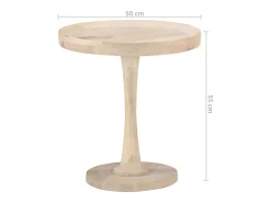 Mesa De Apoio|vidaxl Mesa de apoio Ø50x55 cm madeira de mangueira maciça Natural claro