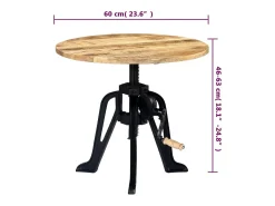 Mesa De Apoio*vidaxl Mesa de apoio 60x(46-63) cm mangueira maciça e ferro fundido Castanho