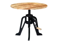 Mesa De Apoio*vidaxl Mesa de apoio 60x(46-63) cm mangueira maciça e ferro fundido Castanho