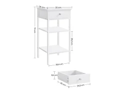 Mesa De Apoio* Mesa de Apoio 35x35x70 cm Branco