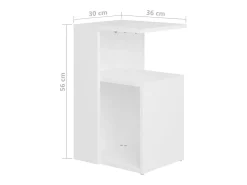 Mesa De Apoio*vidaxl Mesa de apoio 36x30x56 cm contraplacado Branco